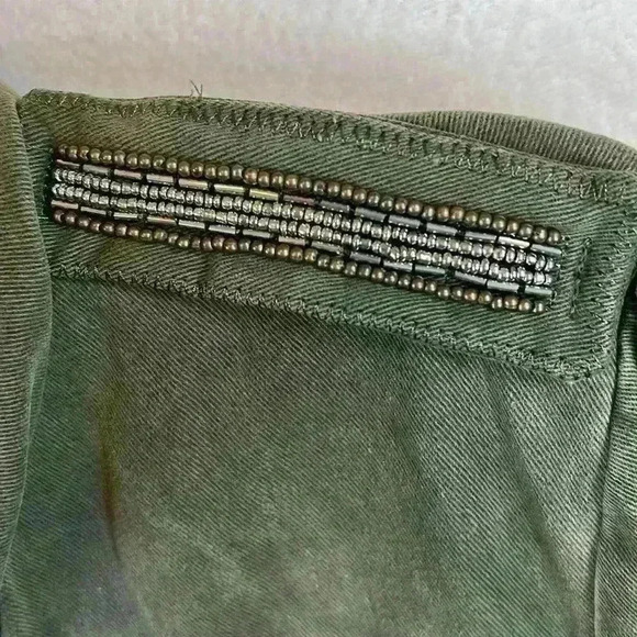 Bass Utility Jacket Women's Size Small Green Beading Detail Adjustable Features - Picture 8 of 13